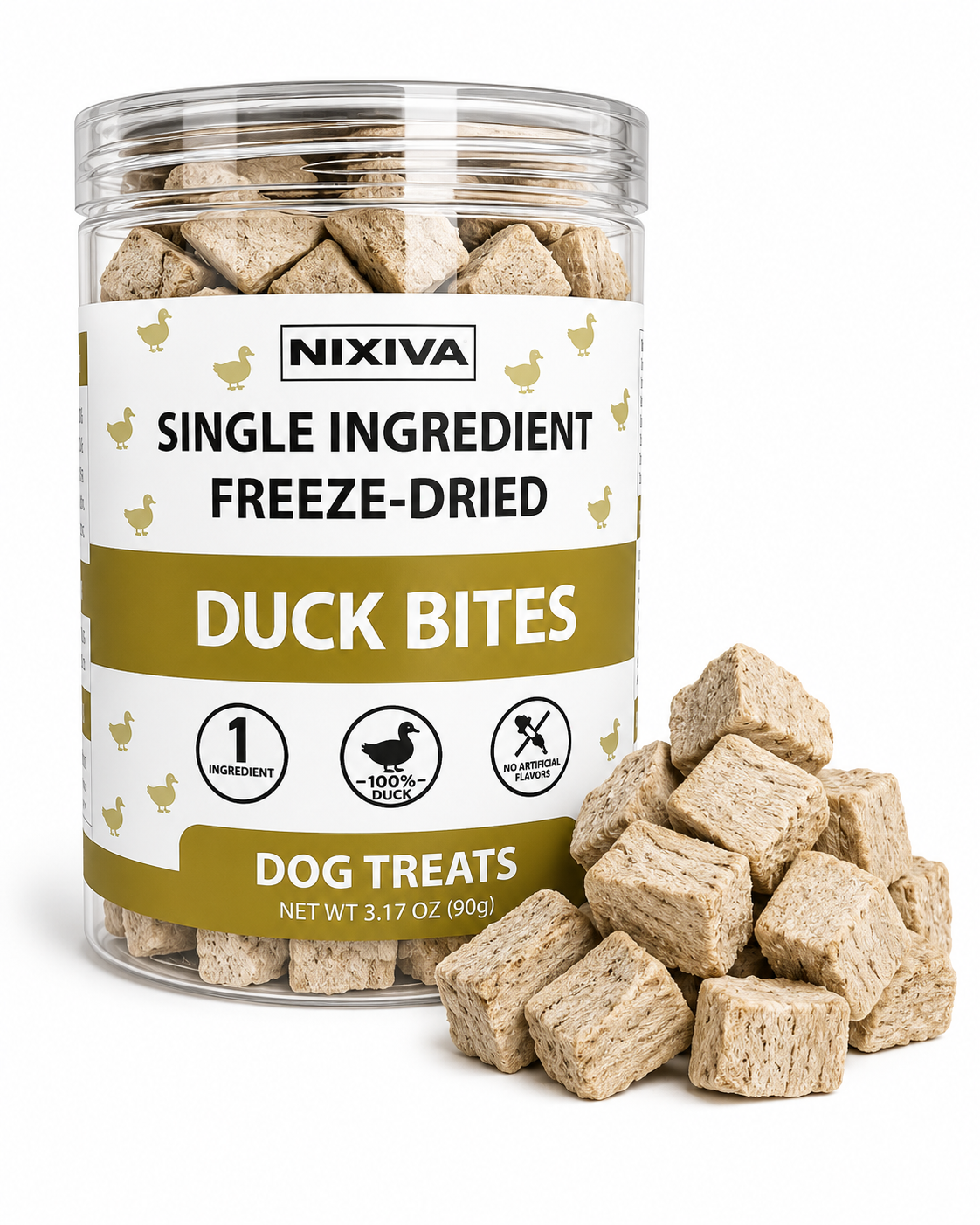 Freeze-Dried Single Ingredient Raw Duck Bites Dog Treats