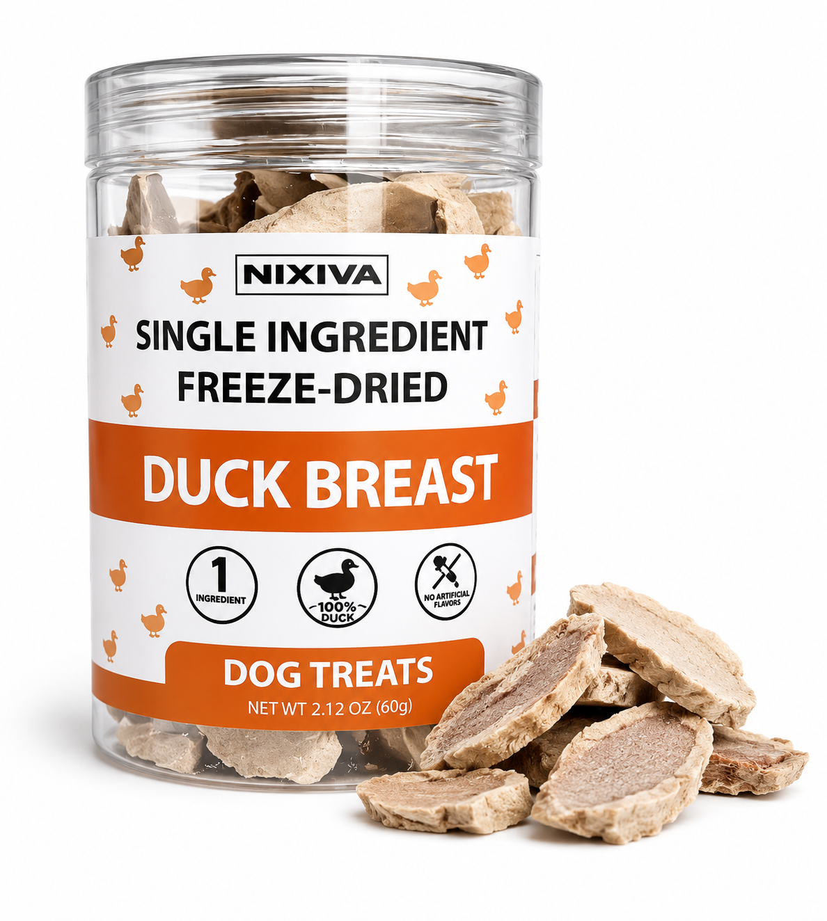 Freeze-Dried Single Ingredient Raw Duck Breast Dog Treats
