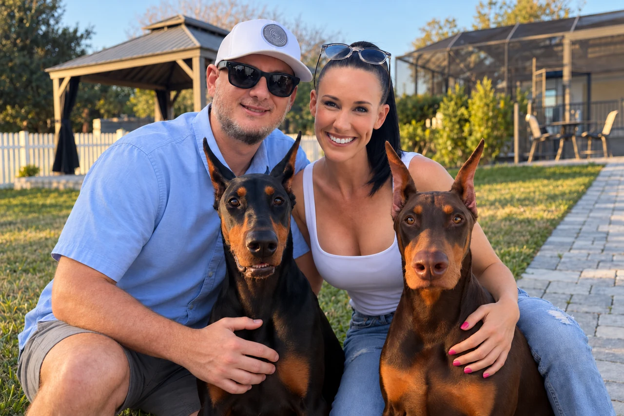 The NIXIVA family with their two dogs