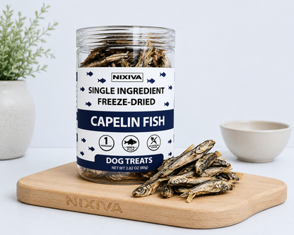 Freeze-Dried Single Ingredient Raw Capelin Fish Dog Treats