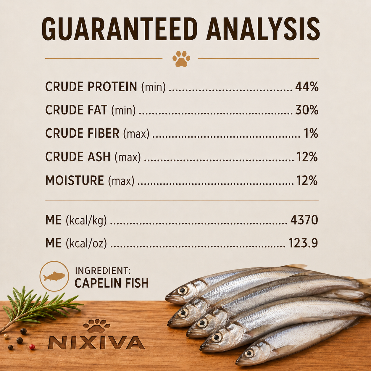 Freeze-Dried Raw Capelin Fish