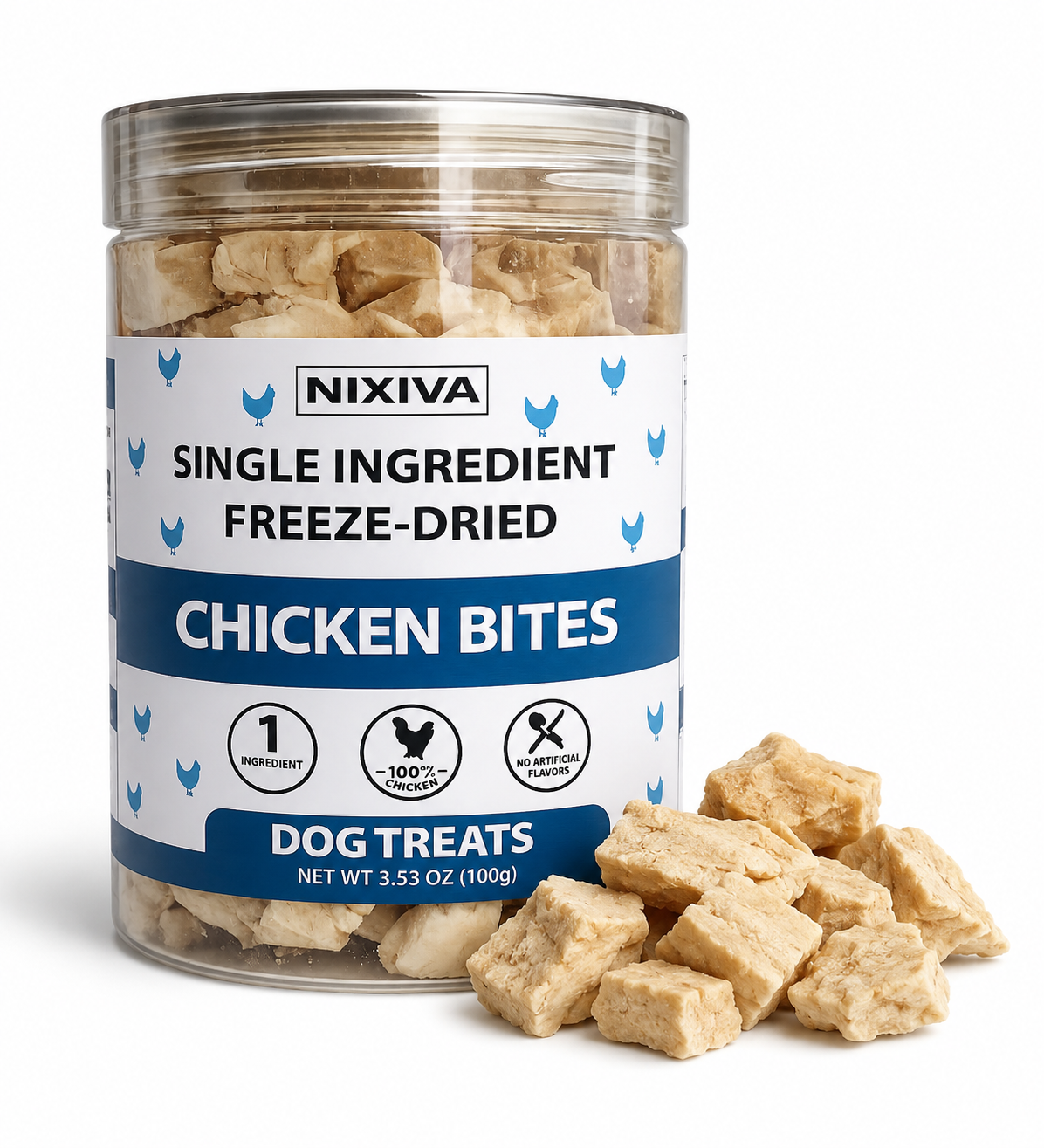 Freeze-Dried Single Ingredient Raw Chicken Bites Dog Treats
