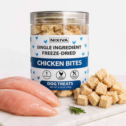 Freeze-Dried Single Ingredient Raw Chicken Bites Dog Treats