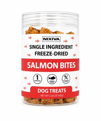 Freeze-Dried Single Ingredient Raw Salmon Bites Dog Treats